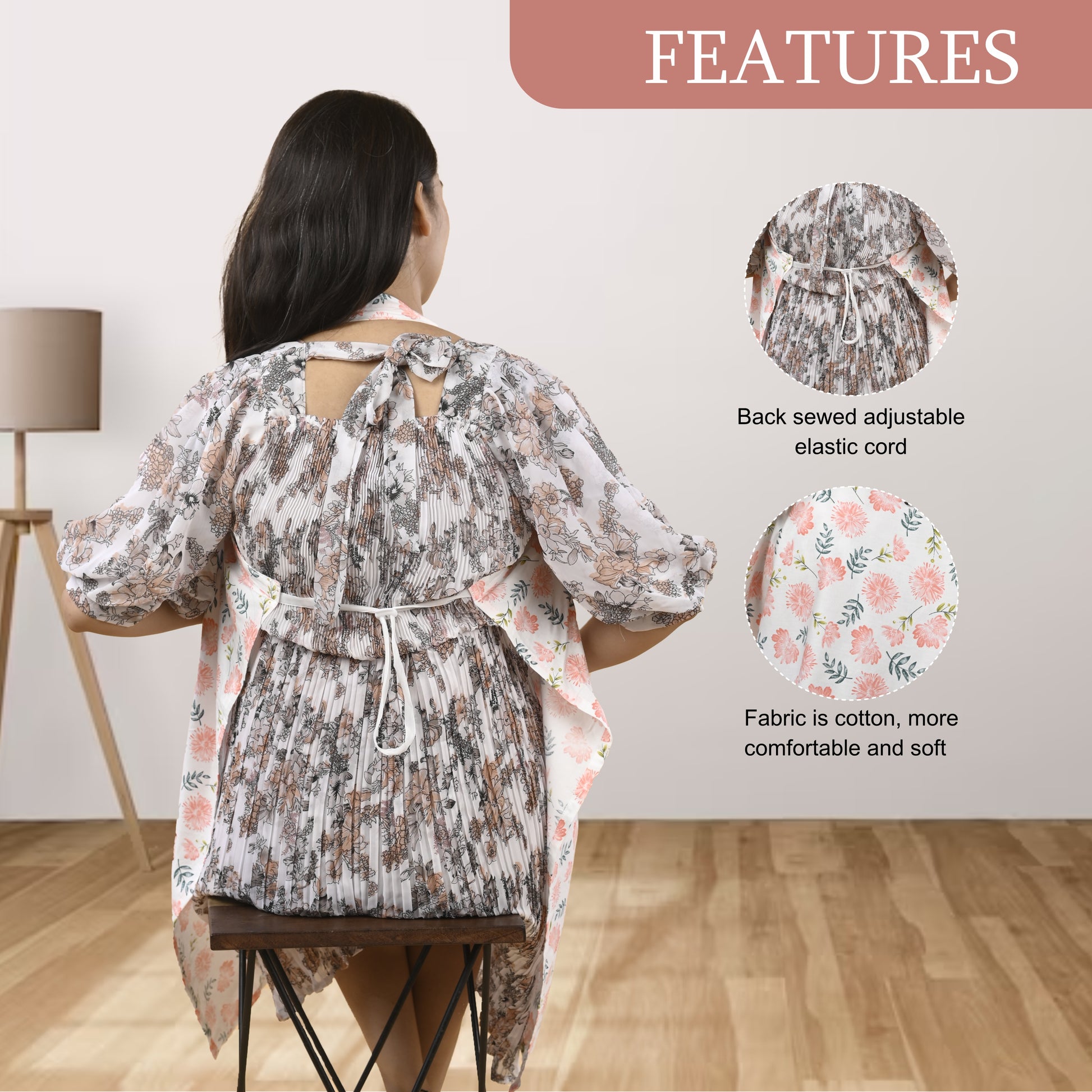 Care Cave Nursing Scarf - Pink Flower - MOTHERLY