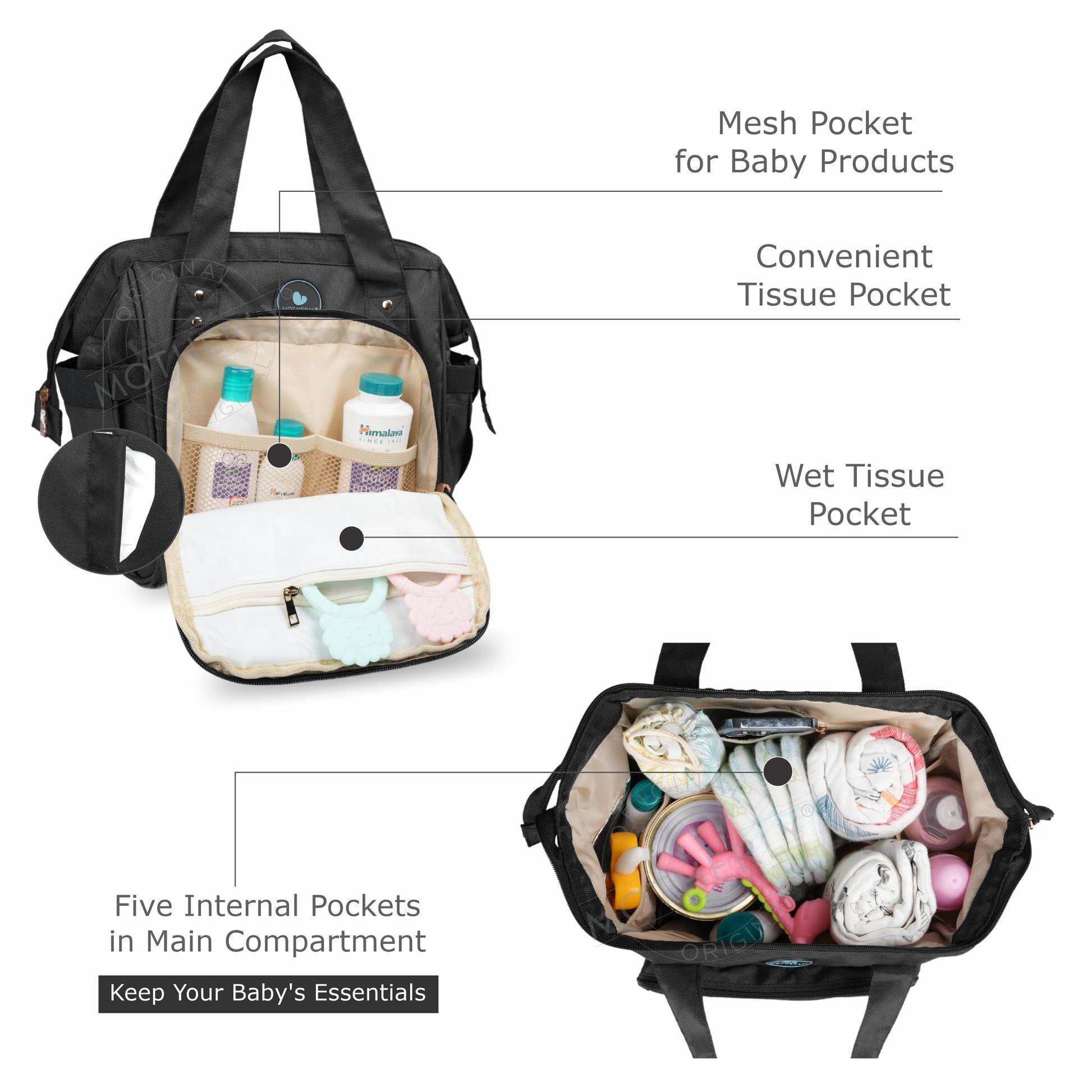 Motherly Mini Diaper Bag for Mothers | Small Diaper handbag for mom for travel - MOTHERLY
