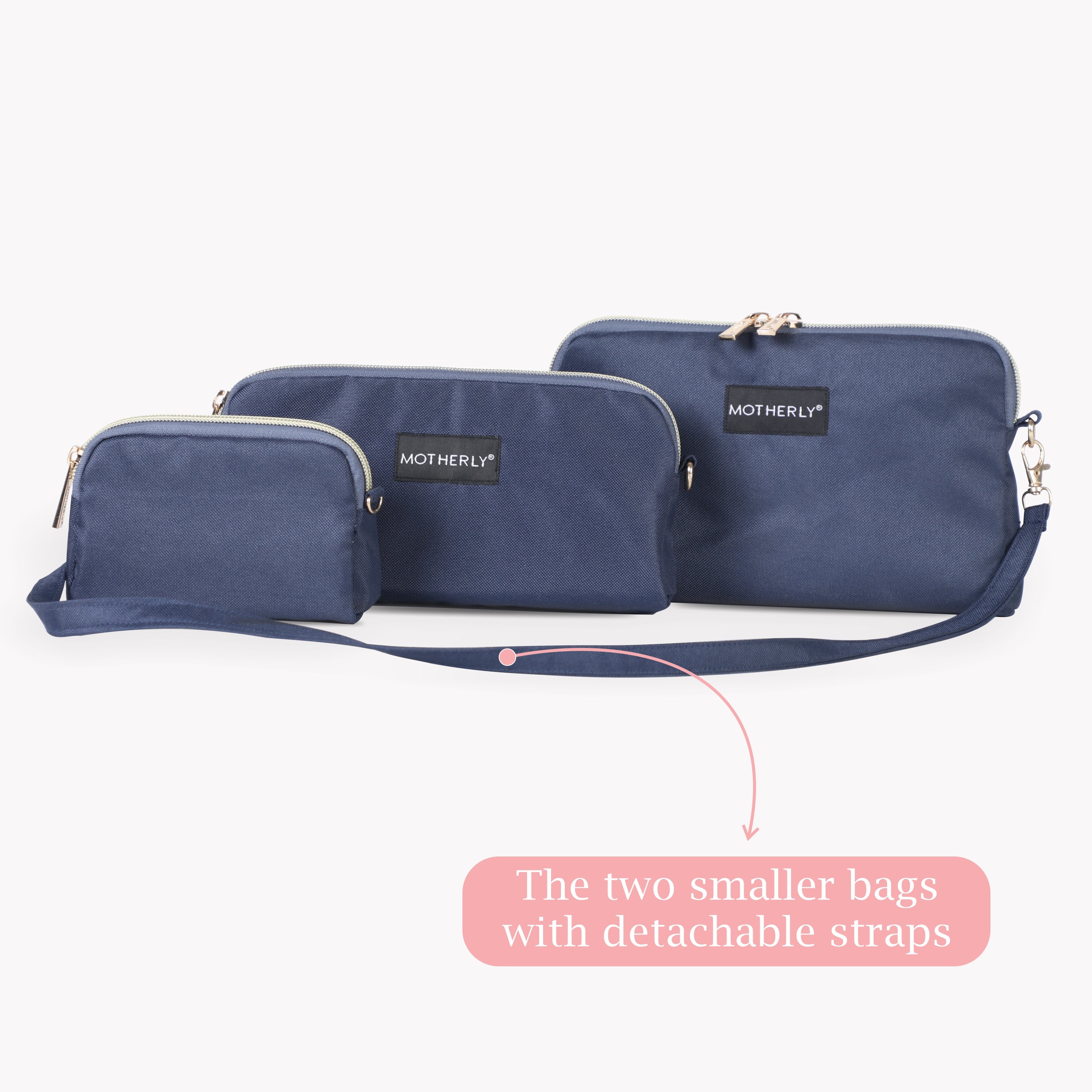 Motherly Diaper Organization Pouches, Pretty Travel Toiletry Bag Set for Women, Stylish Party Clutch or Handbag - MOTHERLY