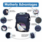 Motherly League Solid Color Diaper Bag for Mothers for Travel, Maternity Bag for Newborn Baby, Mother Travelling Bag, Multiple Pocket Water Resistant Hospital Bag for moms with Warranty - MOTHERLY