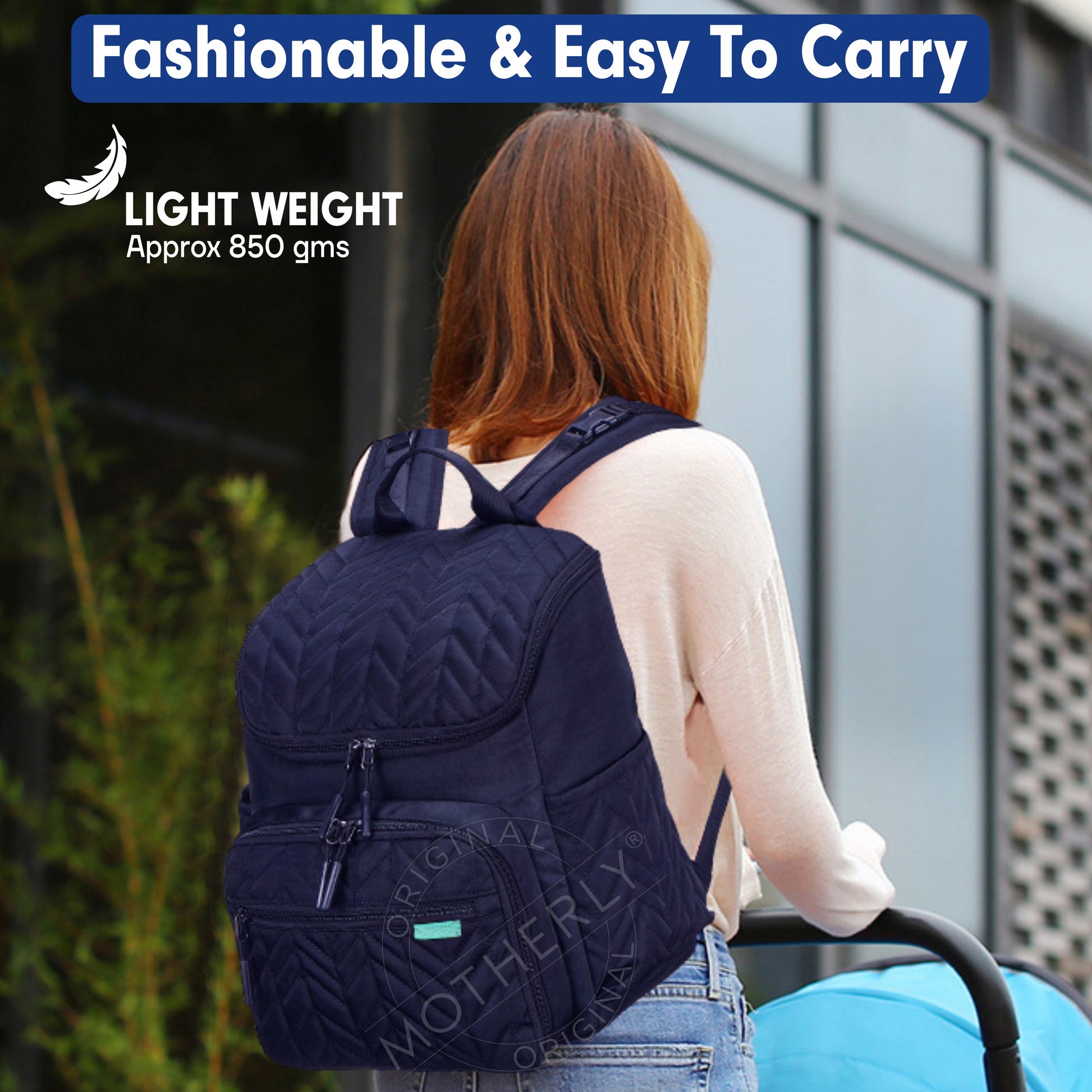 Diaper Quilted Diaper Bag for Mothers for Travel with Changing Mat - Spacious Diaper Bags for Mom | Baby Bag with Multi-Pocket Design | Maternity Bags for Mother and Baby - MOTHERLY
