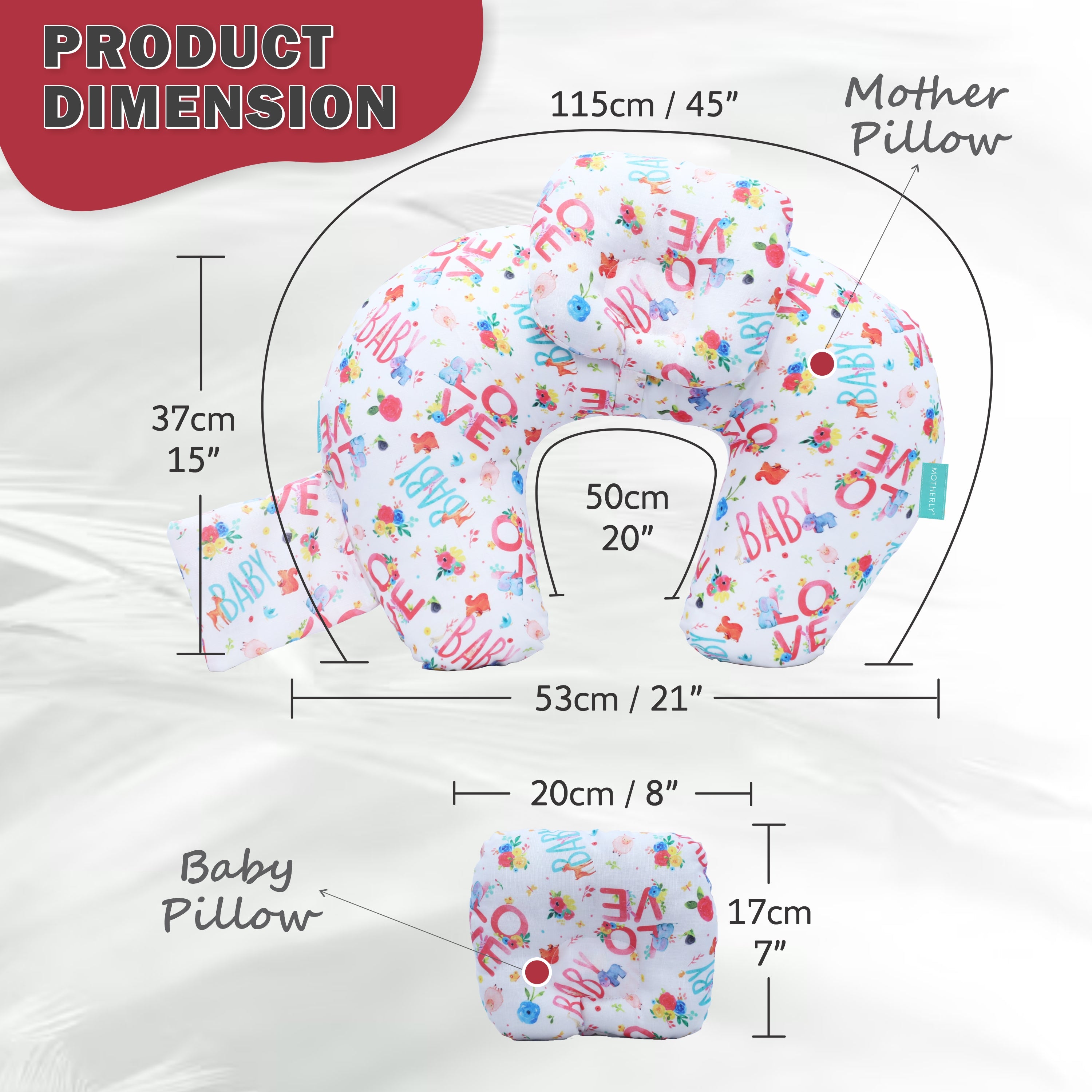 Motherly Flurry Fickle Baby Feeding Nursing and Maternity Pillow (White) - MOTHERLY