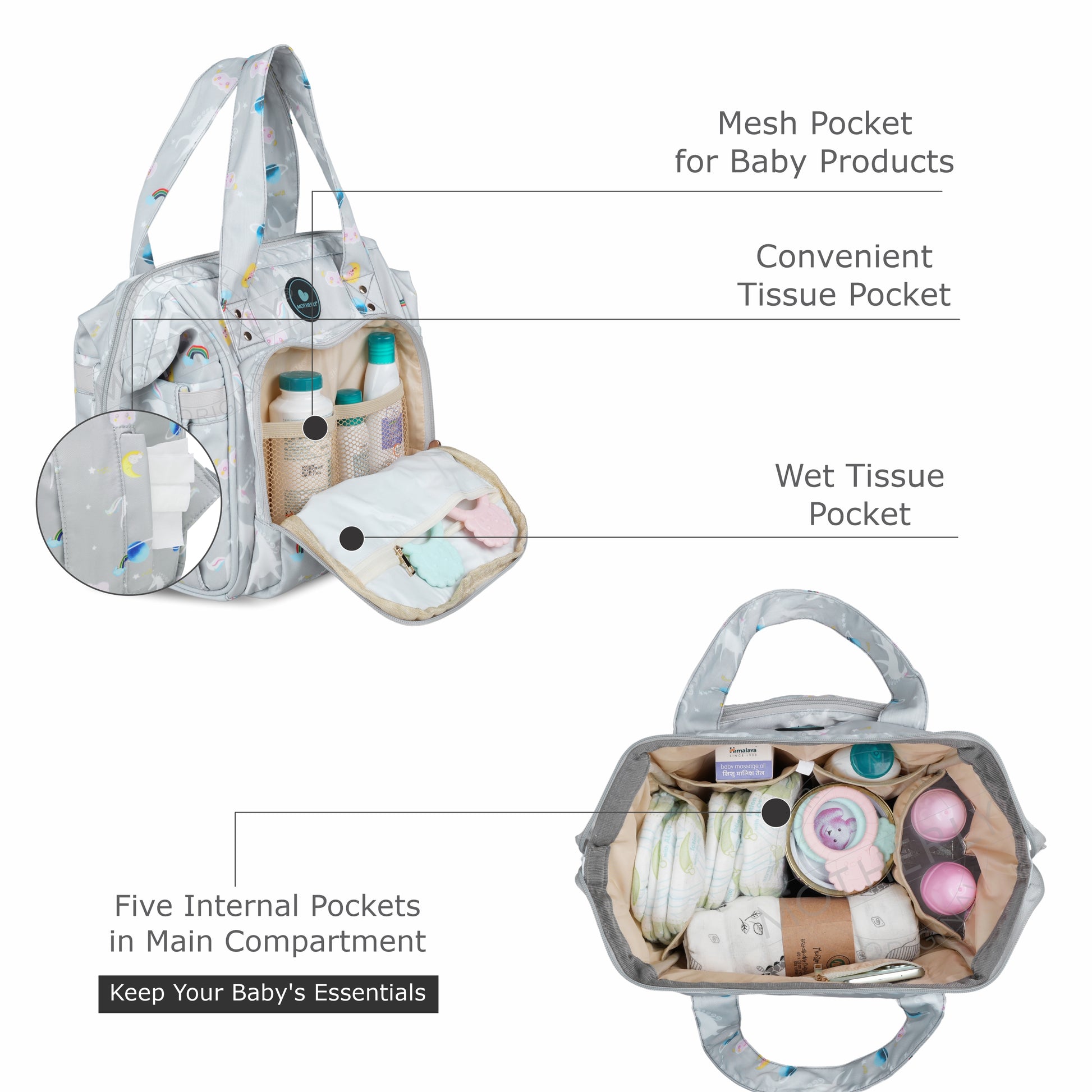 Motherly Mini Diaper Bag for Mothers | Small Diaper handbag for mom for travel - MOTHERLY