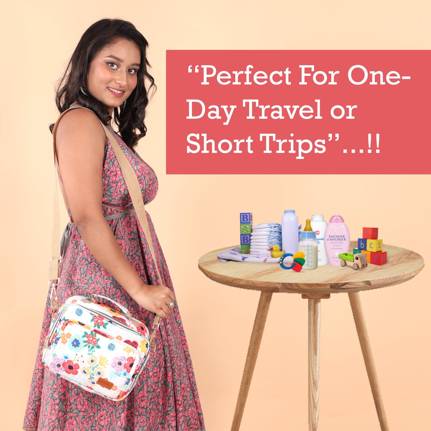 Motherly Mini Diaper Bag for Moms (Unicorn Blue) – Water-Resistant Travel & Maternity Handbag with Multiple Pockets