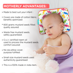 Motherly Mustard Seed Pillow for Newborns (0–12 Months) – Neem-Coated, Cotton Head Shaping Pillow for Gifting - Toffee