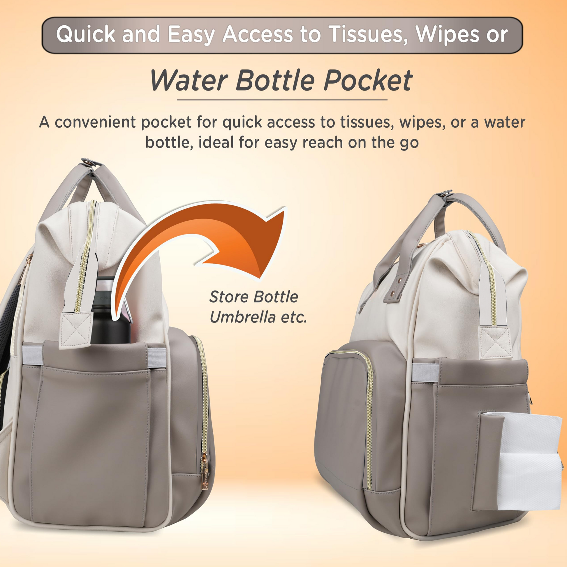 Motherly Envy Diaper Bag for Moms – Spacious, Waterproof Travel & Maternity Bag with Accessories