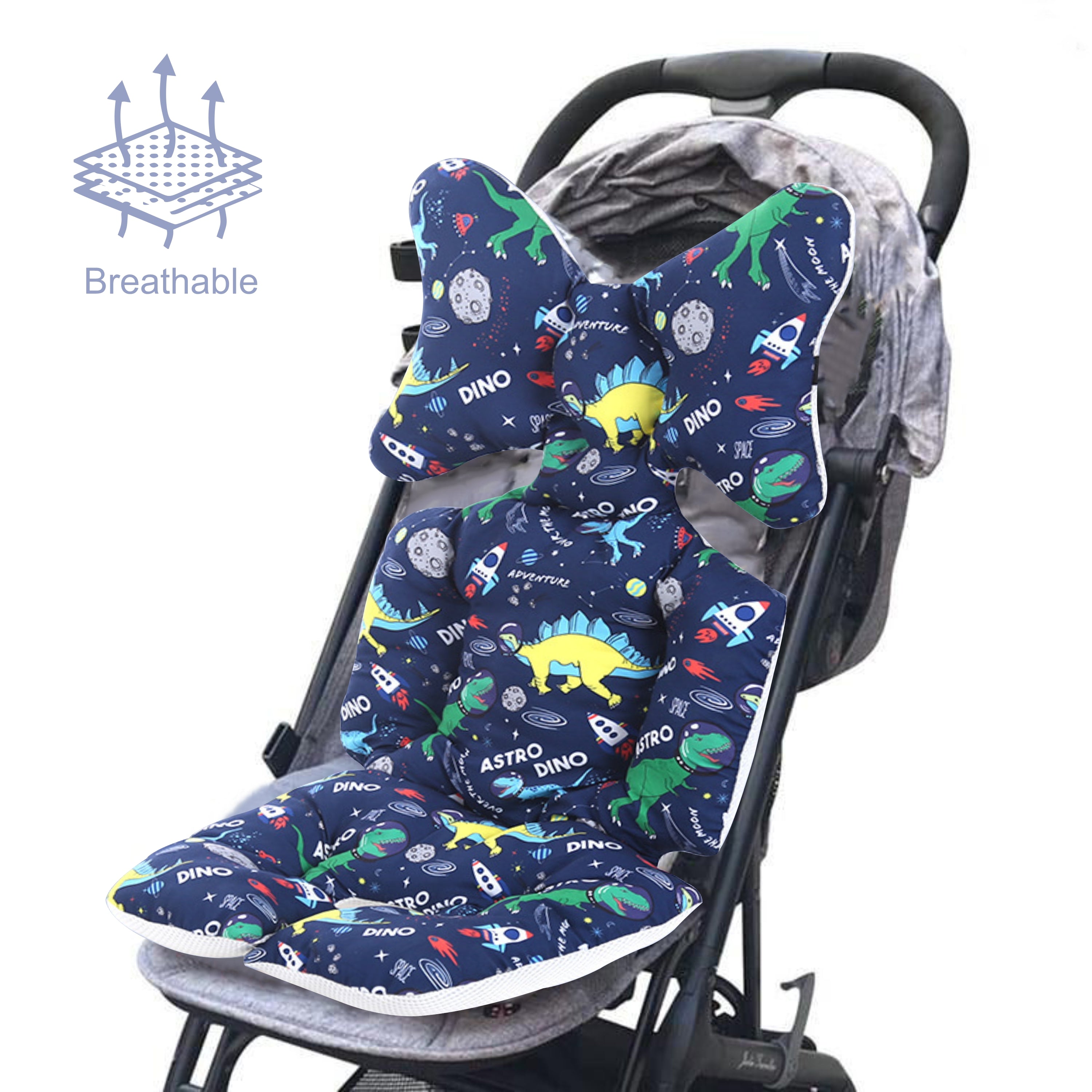 Motherly Baby Stroller Seat Cushion for Strollers, Car Seat & Chair, Breathable, Multi-purpose All-in-one Infant Carriage Cushion, High Chair Seat Cushion, Push Chair Stroller Cushion - MOTHERLY
