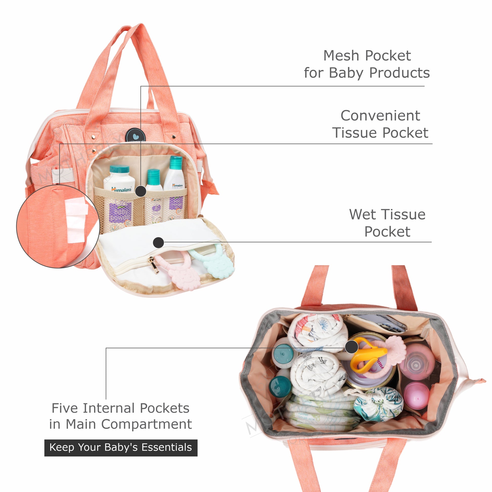 Motherly Mini Diaper Bag for Mothers | Small Diaper handbag for mom for travel - MOTHERLY