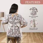 Care Cave Nursing Scarf - Red Grey Flower - MOTHERLY