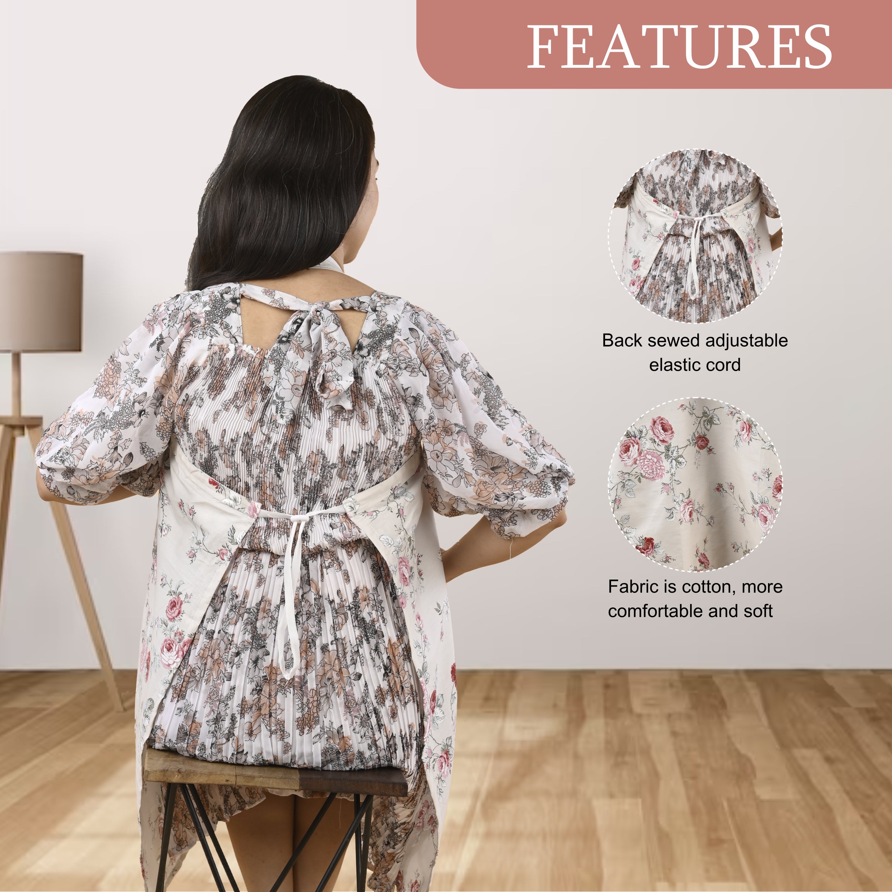 Care Cave Nursing Scarf - Red Grey Flower - MOTHERLY