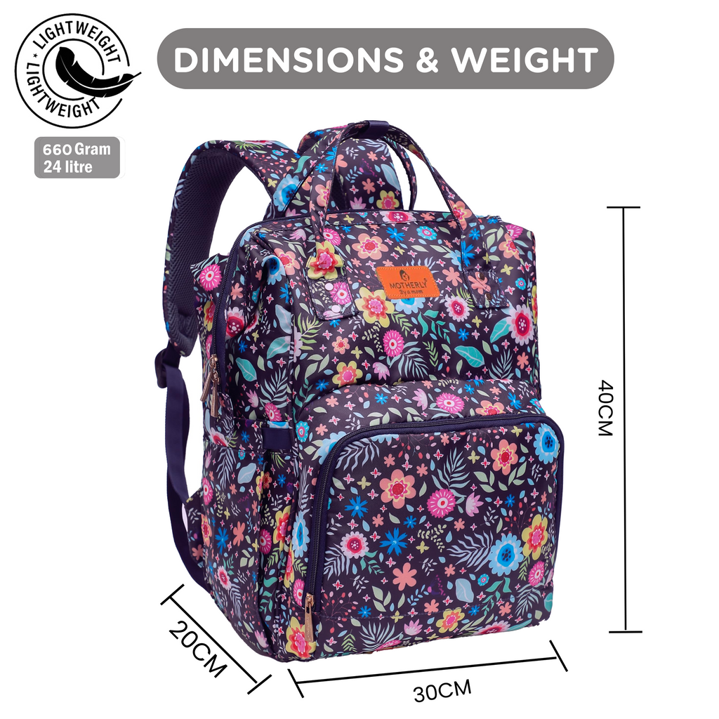 Motherly Elegant Diaper Bag for Moms – Water-Resistant Maternity & Travel Bag with Multiple Pockets & Warranty