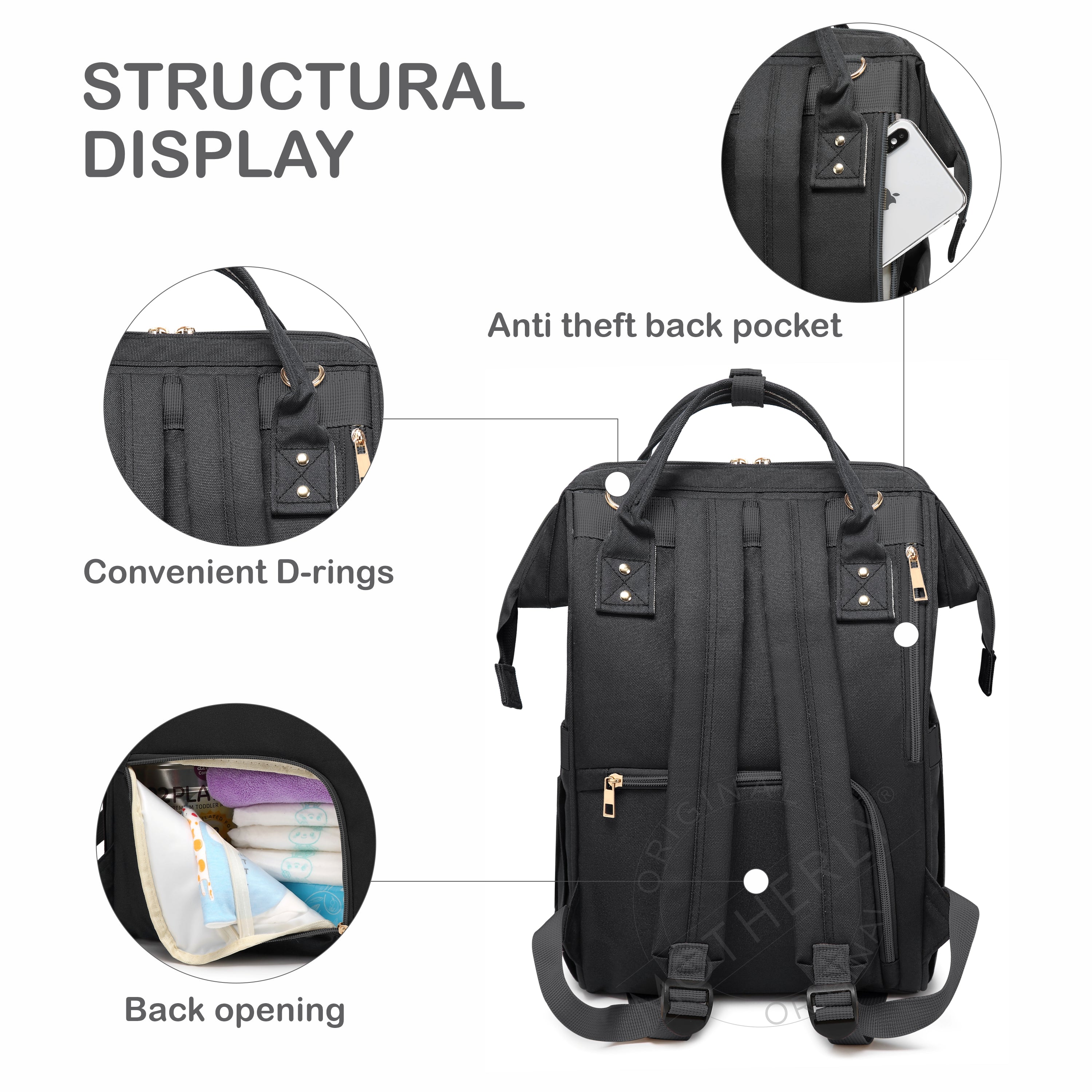 Motherly Everyday Diaper Bag for Mothers for Travel, Maternity Bag for Newborn Baby, Mother Travelling Bag, Multiple Pocket Water Resistant Hospital Bag for moms with 6 Month Warranty - MOTHERLY