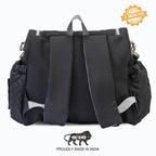 Motherly Diaper Quilted Diaper Bag for Mothers for Travel with Changing Mat - Spacious Diaper Bags for Mom | Baby Bag with Multi-Pocket Design | Maternity Bags for Mother and Baby (Black) - MOTHERLY