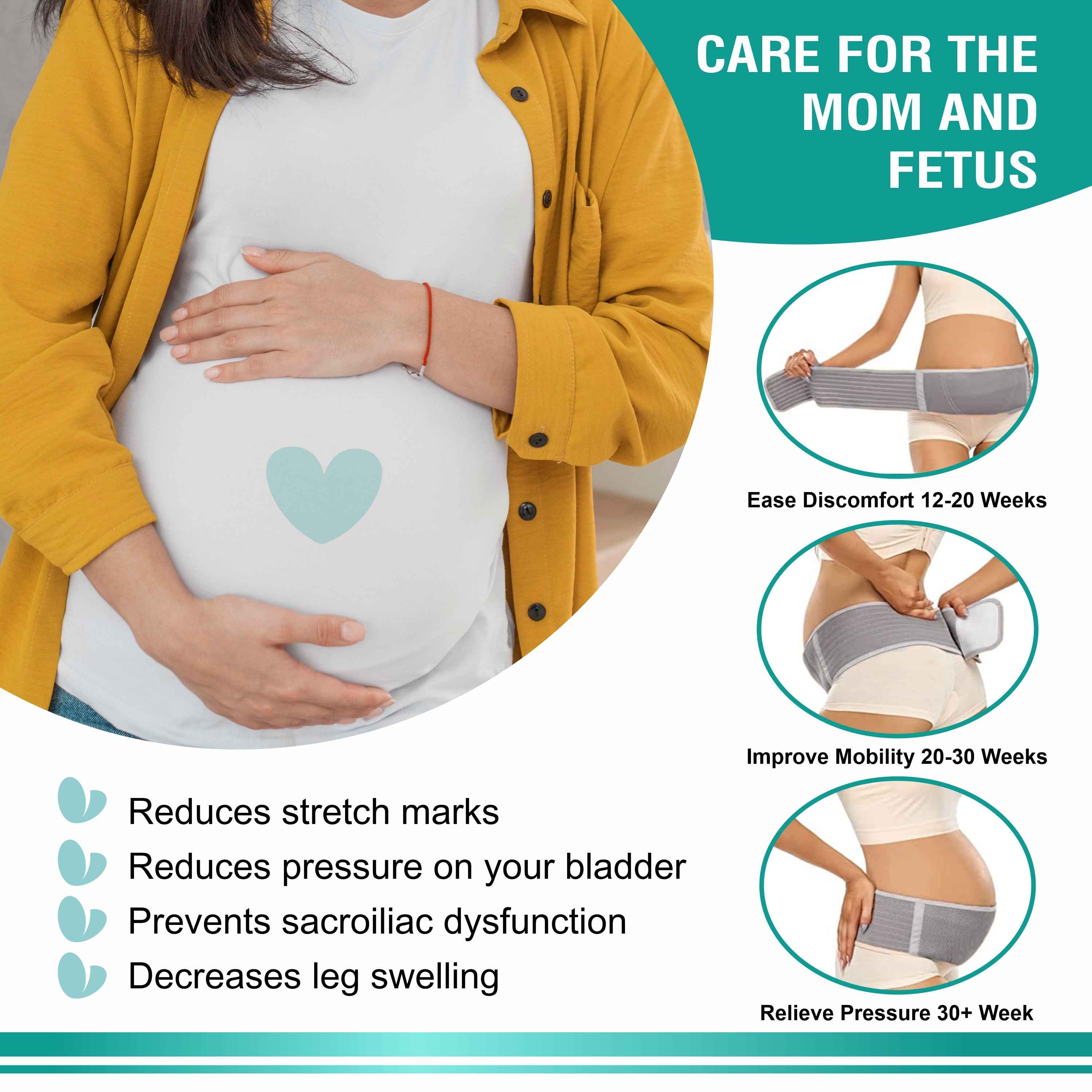 Motherly Maternity Belly Support Belt (Pre-Pregnancy-Type1, Grey, Free Size)