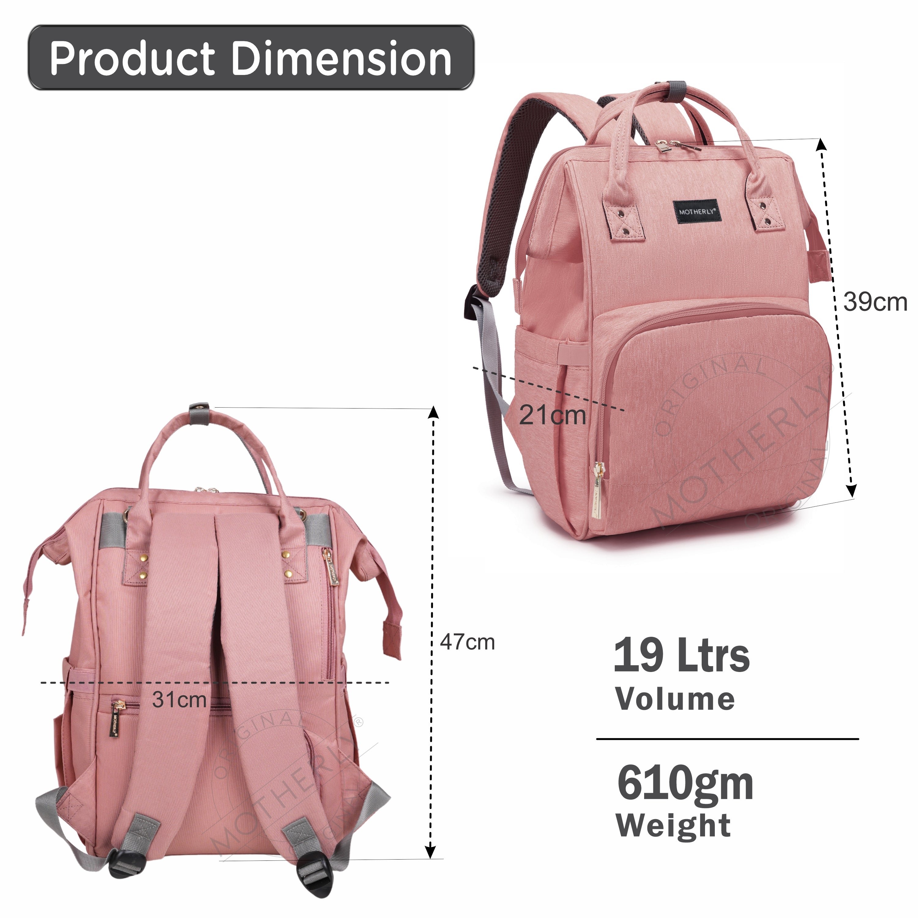 Motherly Everyday Diaper Bag – Travel & Maternity Bag for Moms