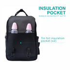 Motherly Solid Diaper Bag for Mothers for Travel, Maternity Bag for Newborn Baby, Mothers Travelling Bag, Multiple Pocket Water Resistant Baby Bag, Hospital Bag for moms (Black) - MOTHERLY