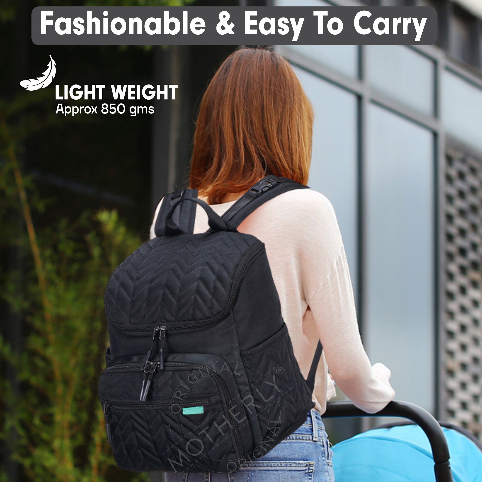 Diaper Quilted Diaper Bag for Mothers for Travel with Changing Mat - Spacious Diaper Bags for Mom | Baby Bag with Multi-Pocket Design | Maternity Bags for Mother and Baby - MOTHERLY