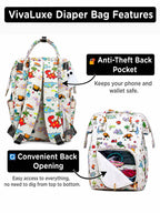 Motherly Patented Diaper Bag Backpack for Moms | Waterproof Baby Travel & Maternity Bag | Spacious Nappy Bag with Multiple Compartments, Insulated Bottle Pockets & Warranty (VivaLuxe Series)