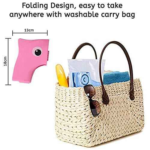 Motherly Perry Porter Travel Friendly Foldable Potty Trainer Seat Cover for Babies Toilet Training (Pink)