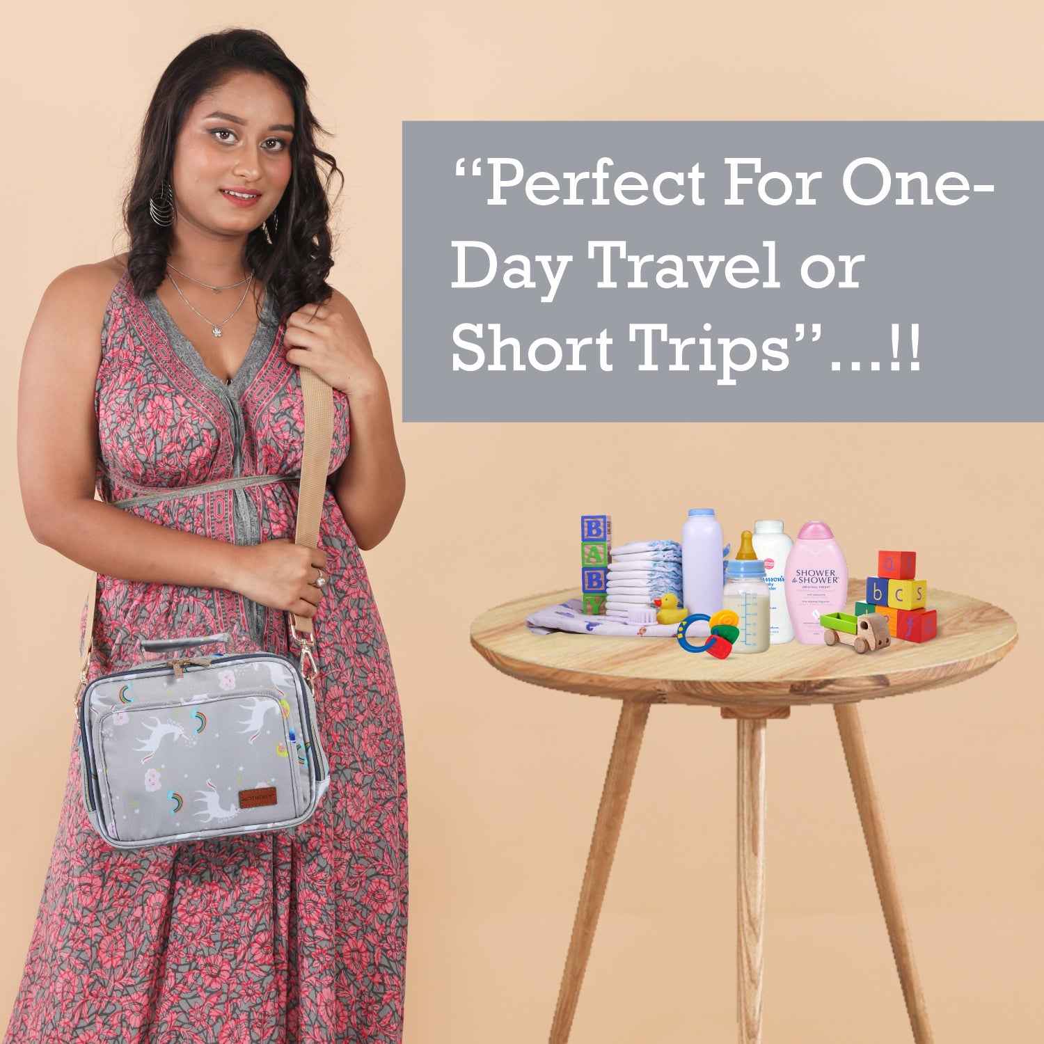 Motherly Mini Diaper Bag for Mothers for Travel | Small Maternity Handbag for Newborn Baby | Mothers Travelling Bag | Multiple Pockets Water Resistant Baby Bag I Hospital Bag for Moms (Unicorn Blue)