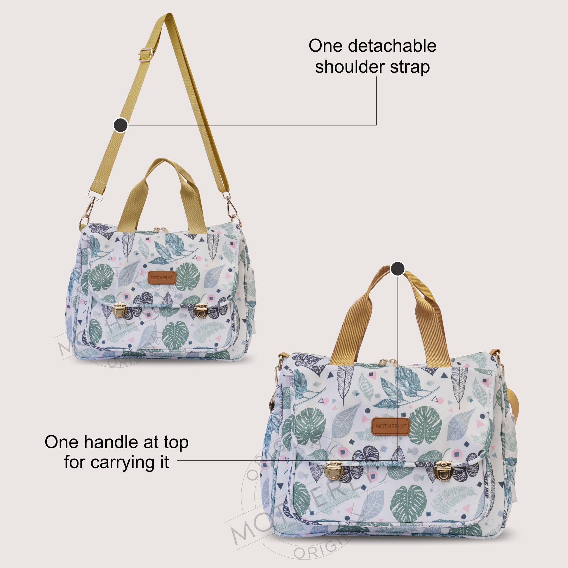 Motherly Glory Tote Diaper Bag for Mothers for Travel, Maternity Bag for Newborn Baby, Mothers Travelling Bag, Multiple Pocket Water Resistant Baby Bag, Hospital Bag for moms - MOTHERLY