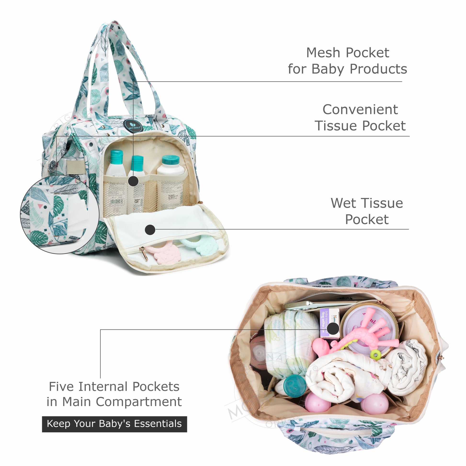 Motherly Mini Diaper Bag for Mothers | Small Diaper handbag for mom for travel - MOTHERLY