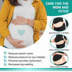 Motherly Maternity Belt for Belly Support, Pregnancy Support Belt Pre Natal-Belly Band, Adjustable & Breathable Waist Support Belt for Pregnancy, Helps in Back Pain, Pre and Postpartum (Medium)
