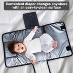 Motherly Portable Diaper Changing Mat for Newborn baby, Leakage Proof Diaper Changing Pad for Traveling with Advanced Features, One-Hand Foldable Massage Mat, Baby Shower Gift - MOTHERLY