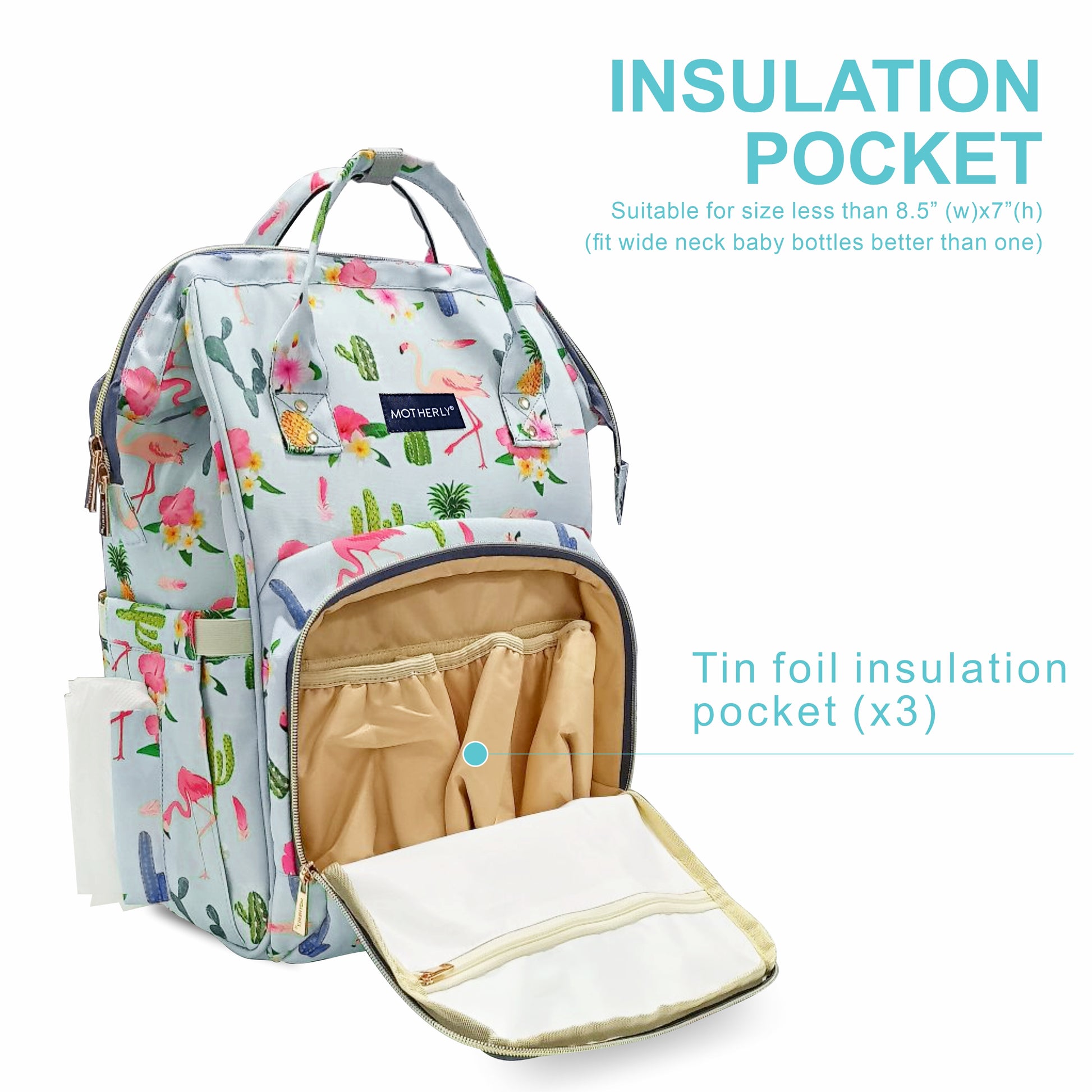 Motherly Elegant Diaper Bag for Mothers for Travel, Maternity Bag for Newborn Baby, Mothers Travelling Bag, Multipocket Water Resistant Baby Bag, Hospital Bag for Moms with Warranty - MOTHERLY
