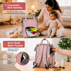 Motherly Crown Melange Fabric Diaper Bag for Travel & Maternity, Multipocket Water-Resistant Hospital Organizer for Newborn Moms with Warranty