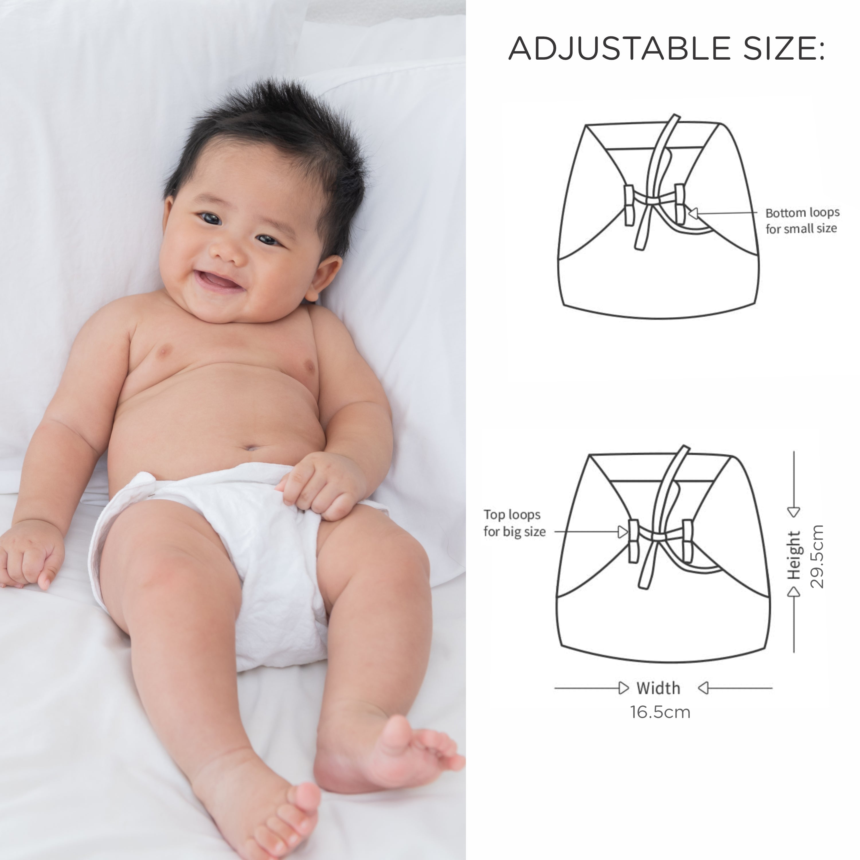 Motherly Millenial Langot for Babies, Reusable, Ultra-Soft langot with in-built insert Nappies(Set of 5, 0-6 Months) - MOTHERLY