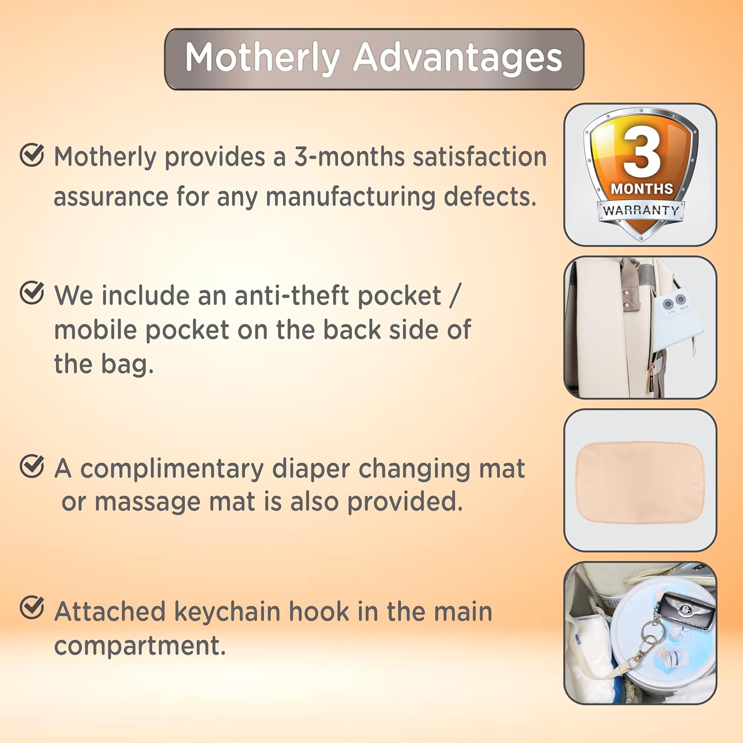 Motherly Envy Diaper Bag for Mothers for Travel With Accessories | Spacious And Waterproof Diaper Bags for Mom | baby bag for mother travel | Maternity Bags for Mother - MOTHERLY
