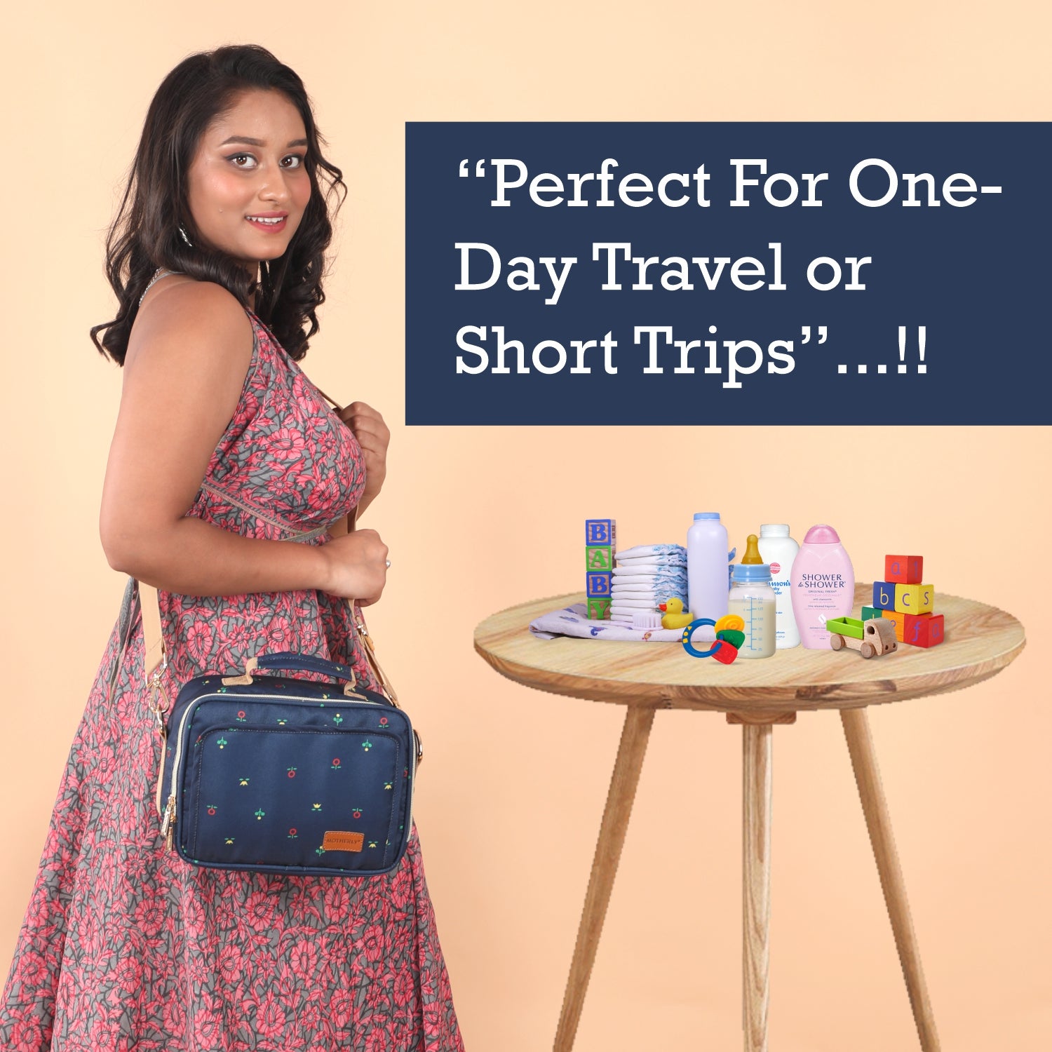 Motherly Mini Diaper Bag for Moms (Unicorn Blue) – Water-Resistant Travel & Maternity Handbag with Multiple Pockets