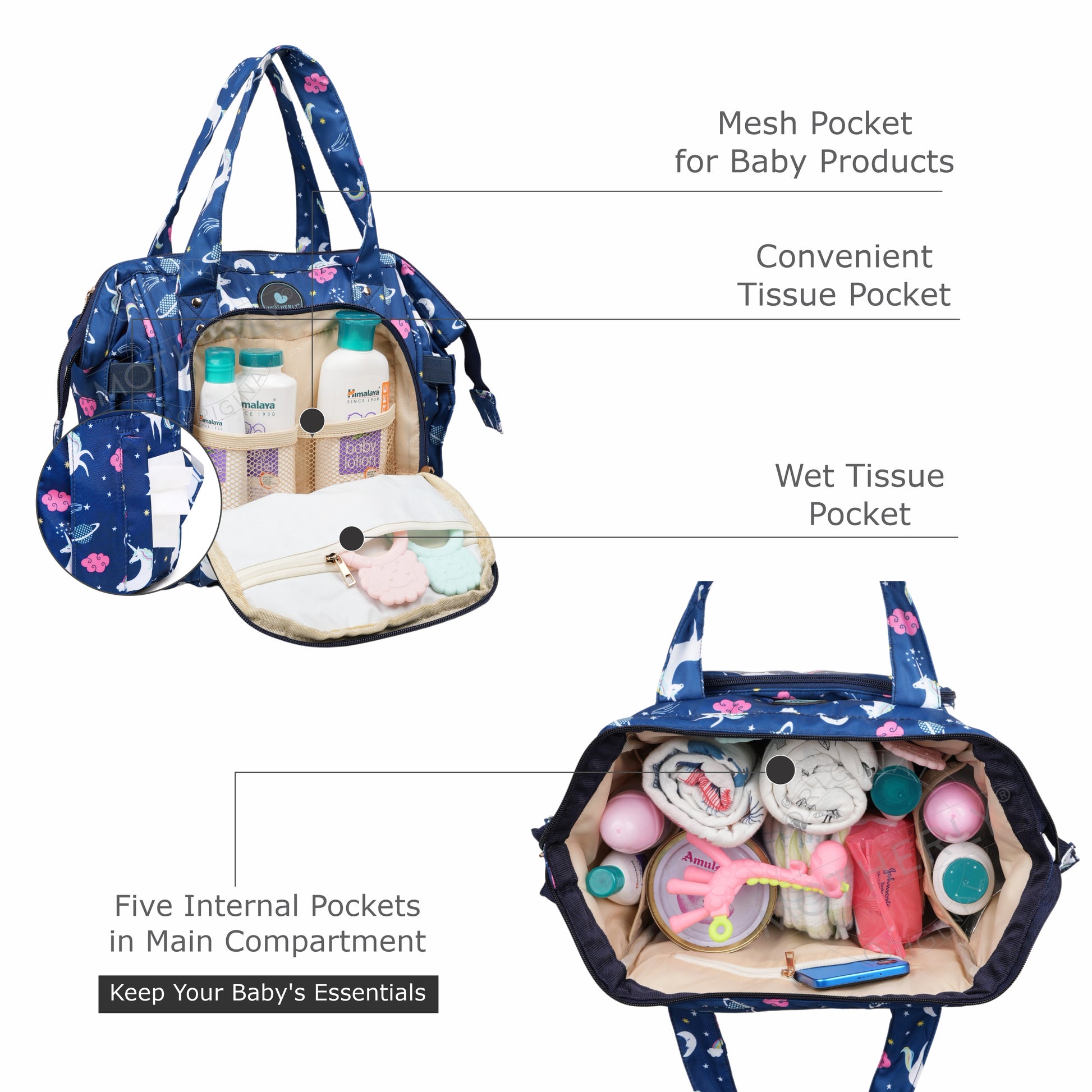 Motherly Mini Diaper Bag for Mothers | Small Diaper handbag for mom for travel - MOTHERLY