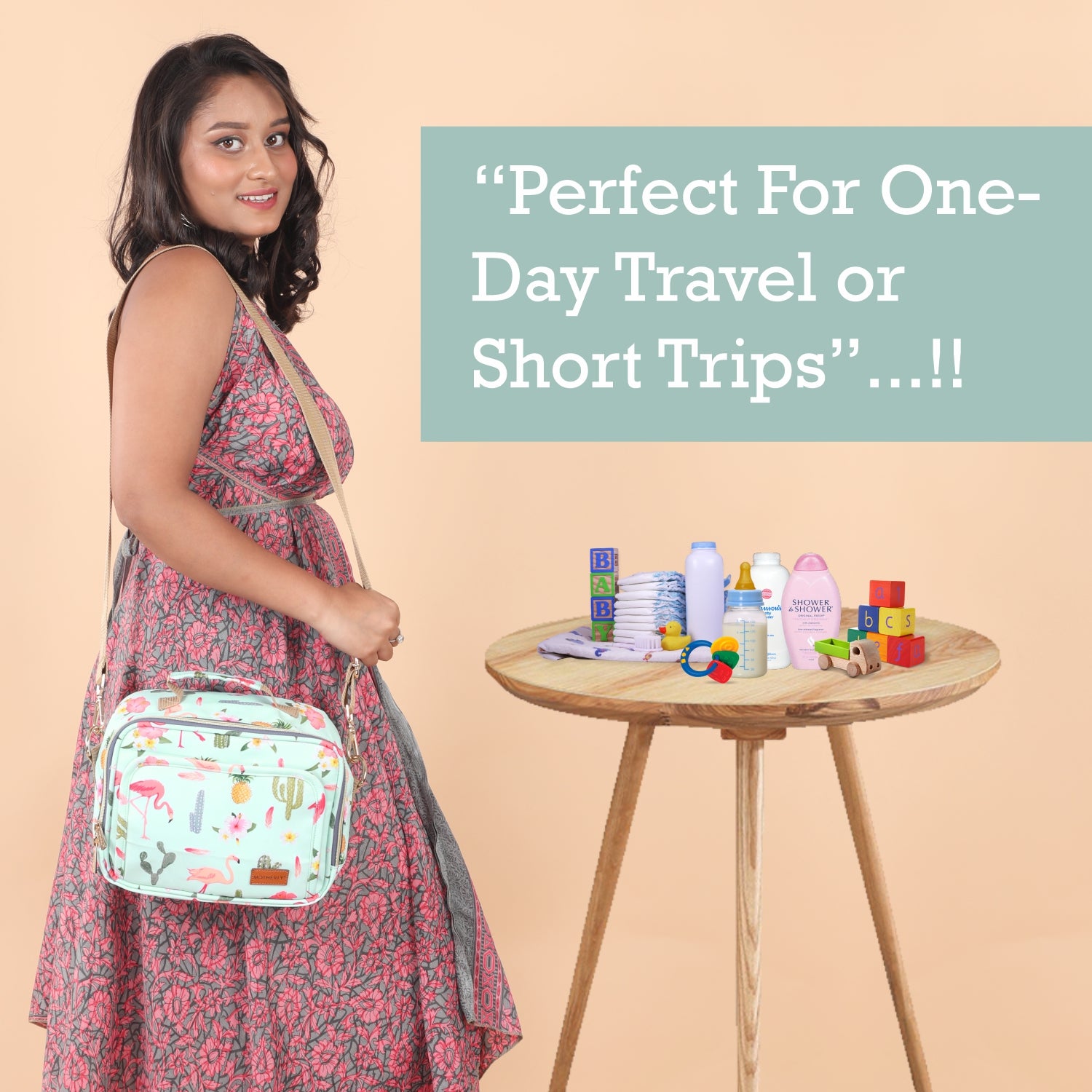 Motherly Mini Diaper Bag for Moms (Unicorn Blue) – Water-Resistant Travel & Maternity Handbag with Multiple Pockets