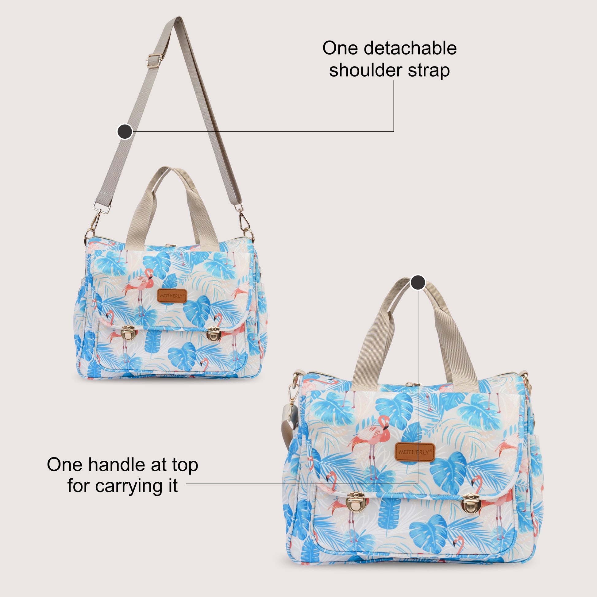 Motherly Glory Tote Diaper Bag for Mothers for Travel, Maternity Bag for Newborn Baby, Mothers Travelling Bag, Multiple Pocket Water Resistant Baby Bag, Hospital Bag for moms - MOTHERLY