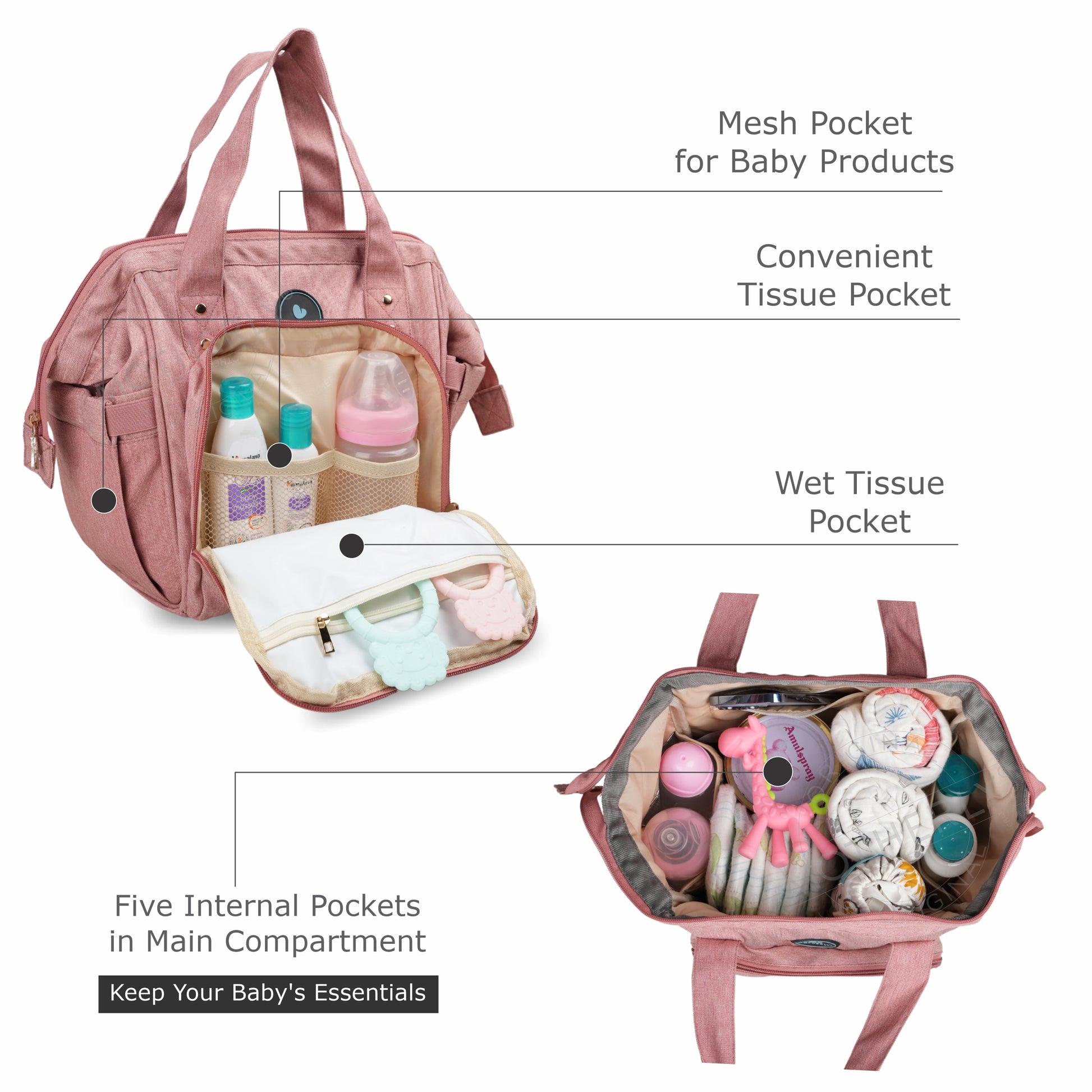 Motherly Mini Diaper Bag for Mothers | Small Diaper handbag for mom for travel - MOTHERLY