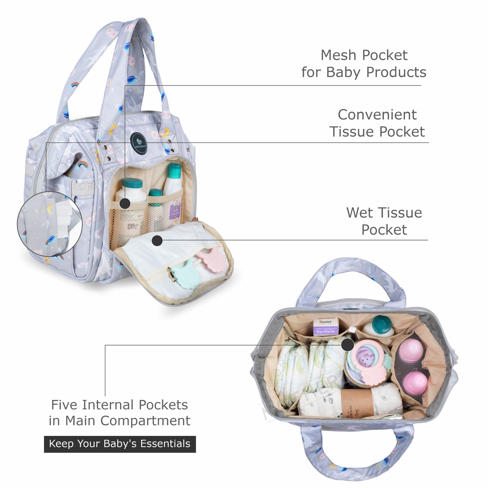 Motherly Mini Diaper Bag for Mothers | Small Diaper handbag for mom for travel - MOTHERLY