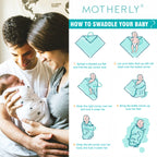 Motherly Muslin Baby Swaddle Wrap Burping Cloth for Newborn Baby, Malmal Baby Swaddle Wrap, Dreamy Wrap Cozy Swaddle, Breathable Soft Receiving Blanket for Newborn Boys & Girls Infant Gift (Pack of 2) - MOTHERLY