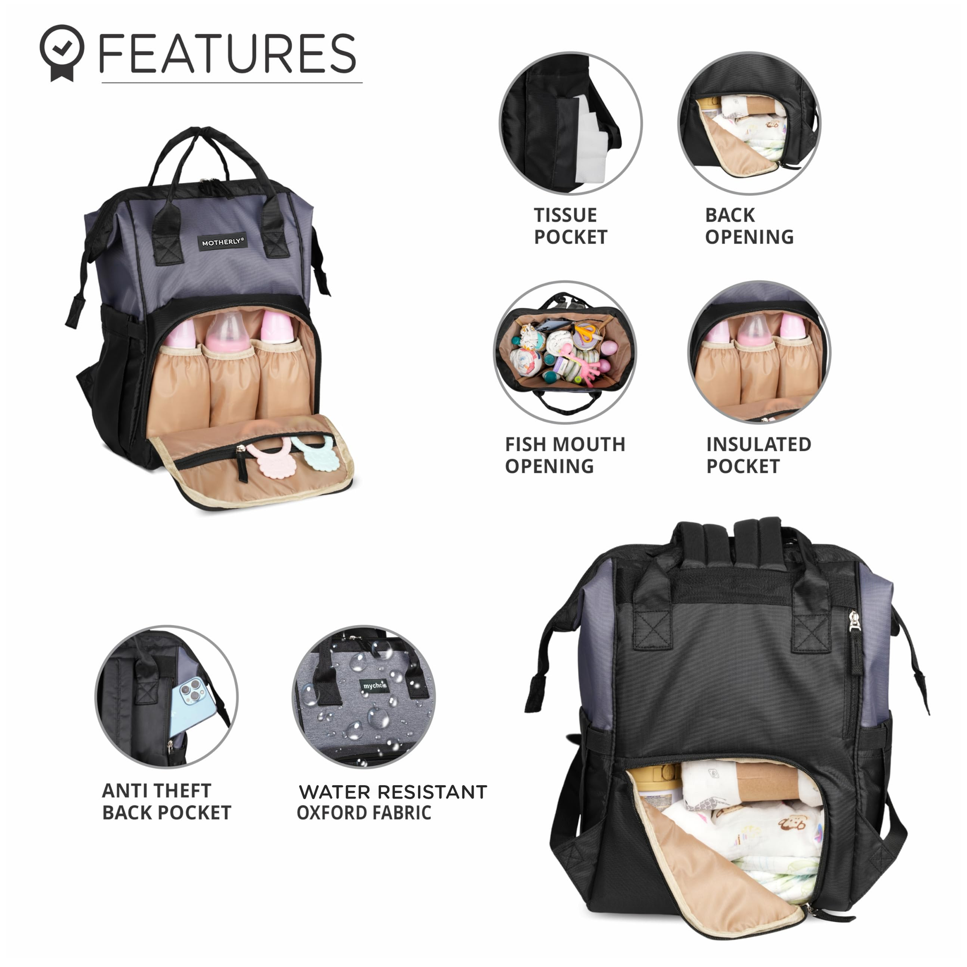 Motherly BudgetBee Baby Diaper backpack for Mothers for Travel