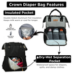Motherly Crown Diaper Bag for Moms – Water-Resistant Travel & Maternity Bag with Multiple Pockets & 6-Month Warranty