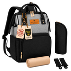 Motherly Crown Diaper Bag for Moms – Water-Resistant Travel & Maternity Bag with Mat, Bottle Cover & Stroller Hooks