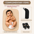 Motherly Crown Diaper Bag for Moms – Water-Resistant Travel & Maternity Bag with Mat, Bottle Cover & Stroller Hooks