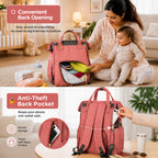 Motherly Crown Diaper Bag for Moms – Water-Resistant Travel & Maternity Bag with Mat, Bottle Cover & Stroller Hooks
