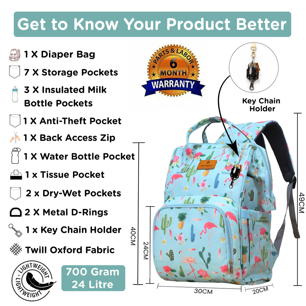 Motherly Elegant Diaper Bag for Moms – Water-Resistant Maternity & Travel Bag with Multiple Pockets & Warranty