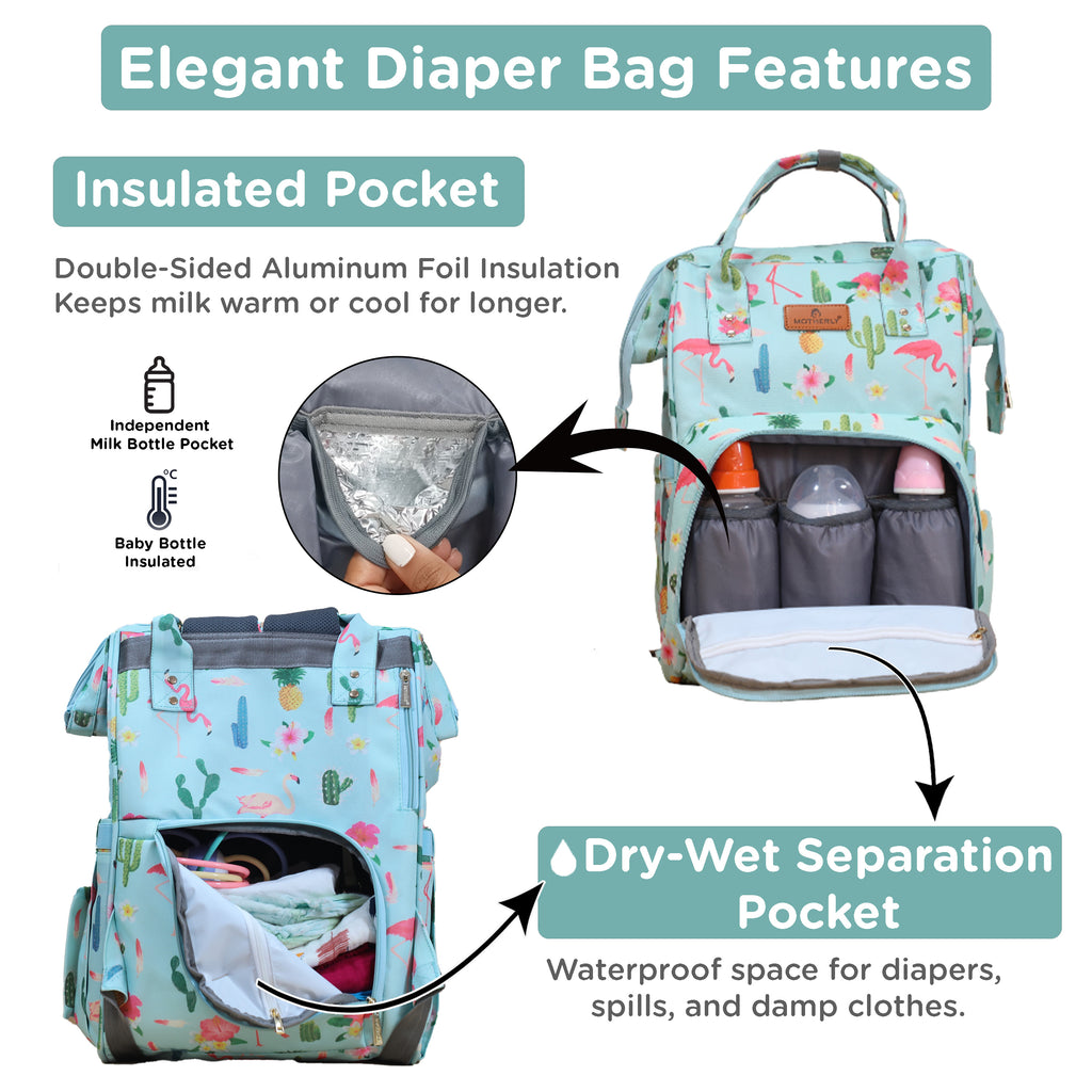 Motherly Elegant Diaper Bag for Moms – Water-Resistant Maternity & Travel Bag with Multiple Pockets & Warranty