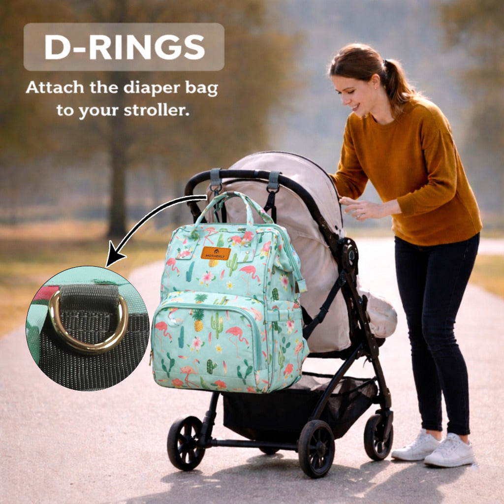 Motherly Elegant Diaper Bag for Moms – Water-Resistant Maternity & Travel Bag with Multiple Pockets & Warranty