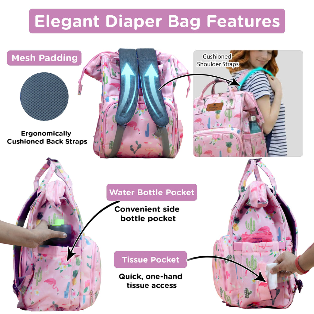 Motherly Elegant Diaper Bag for Moms – Water-Resistant Maternity & Travel Bag with Multiple Pockets & Warranty