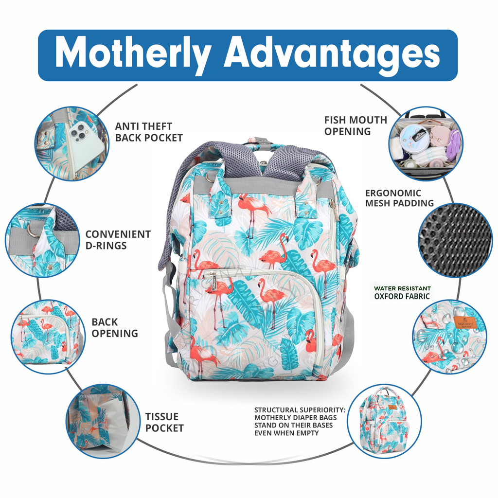 Motherly Elegant Diaper Bag for Moms – Water-Resistant Maternity & Travel Bag with Multiple Pockets & Warranty