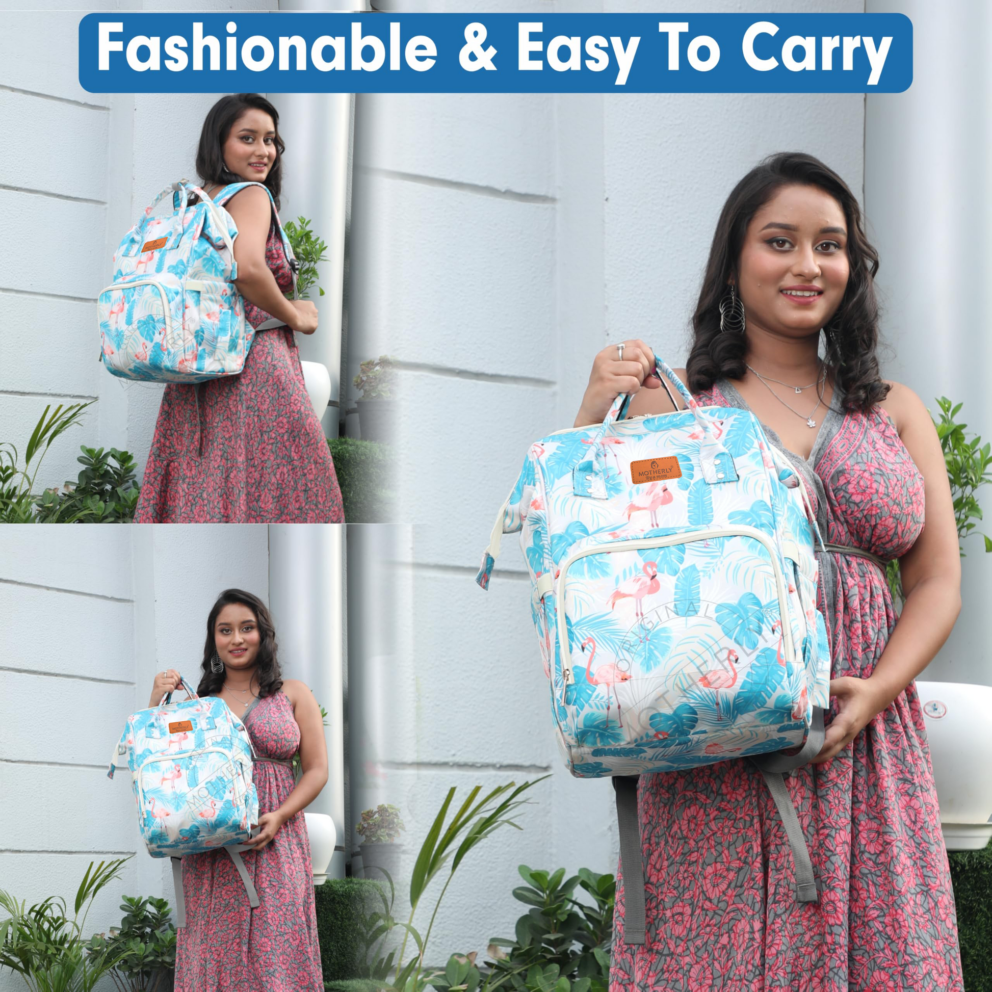 Motherly Elegant Diaper Bag for Moms – Water-Resistant Maternity & Travel Bag with Multiple Pockets & Warranty